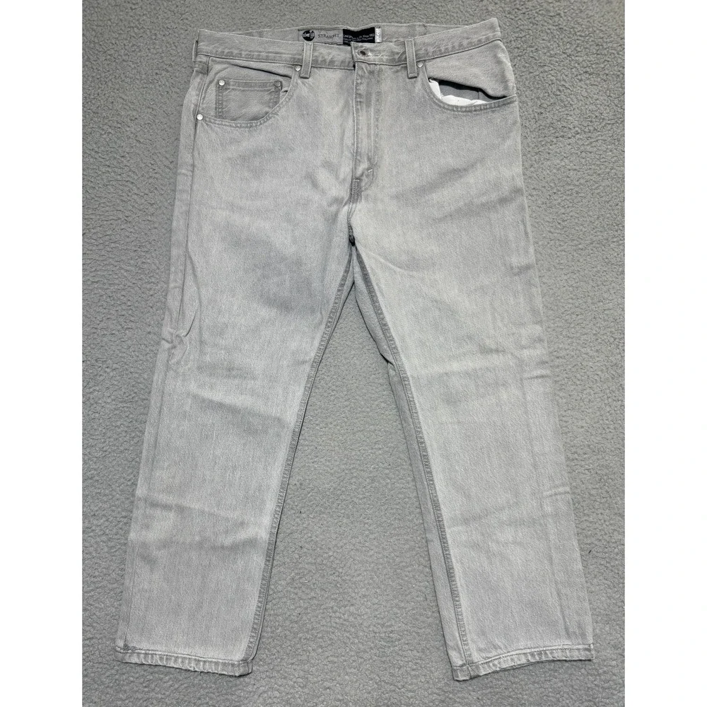 Levis SilverTab Straight Leg Jeans Gray Mens Size 36x26 100% Cotton